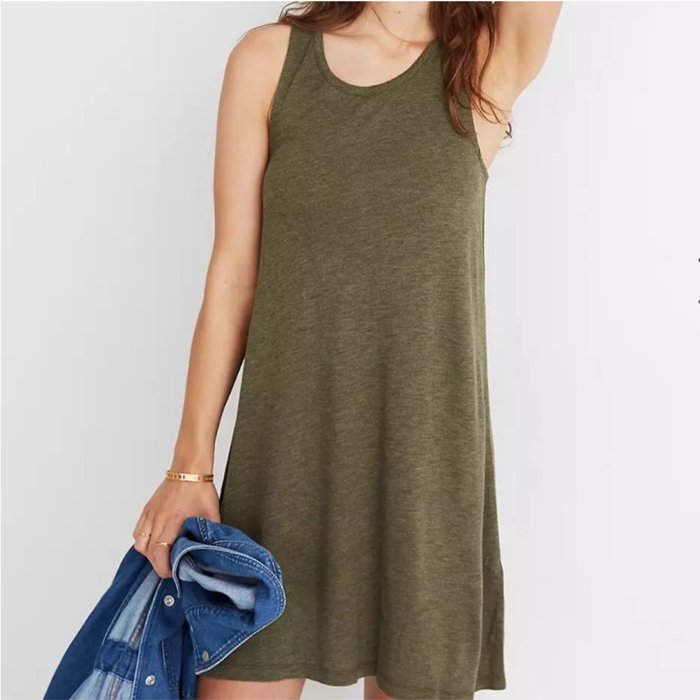 Short olive green dress